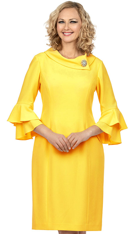Giovanna D1518-YLW Church Dress