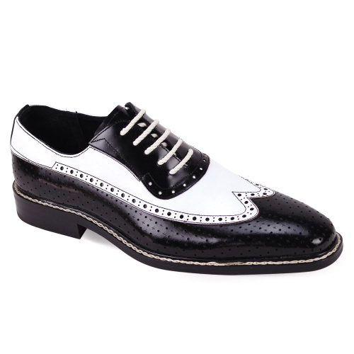 Giovanni Leather Dress Shoes-RIO-BLK-WHT