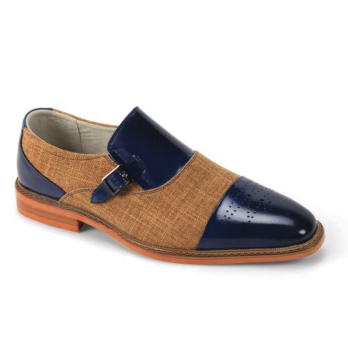 Giovanni Leather Dress Shoes-AVON-COBALT-TAN