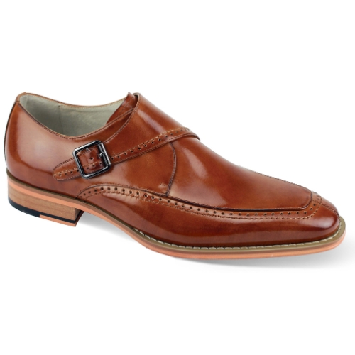 Giovanni Leather Dress Shoes-AMATO-TAN