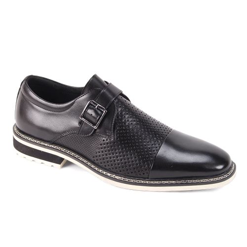 Giovanni Leather Dress Shoes-LES-BLACK