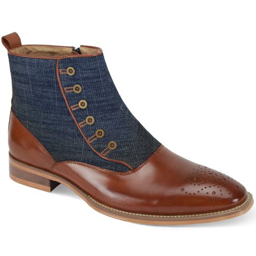Giovanni Leather Dress Shoes-KENDRICK-WHSK-DENIM