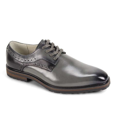 Giovanni Leather Dress Shoes-STEF-GRY