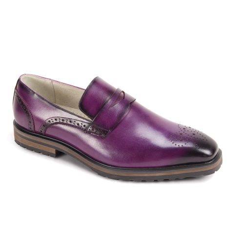 Giovanni Leather Dress Shoes-SILVIO-PUR