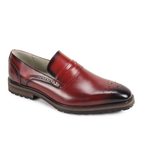Giovanni Leather Dress Shoes-SILVIO-WINE
