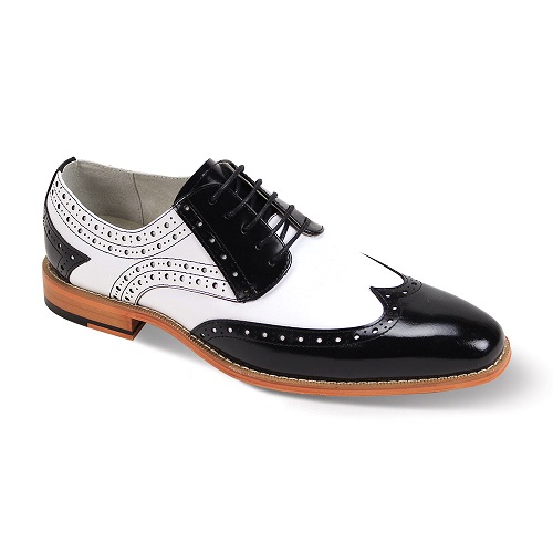 Giovanni Leather Dress Shoes-TROY-BLK-WHT