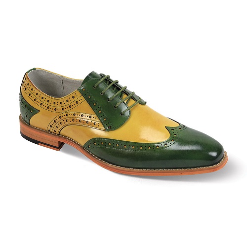 Giovanni Leather Dress Shoes-TROY-GRN-SCOT