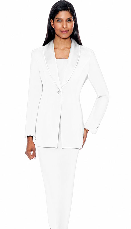 GMI G12272-WHT-IH ( 3pc PeachSkin Womens Church Suit )