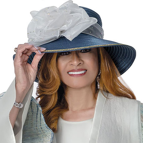 Dorinda Clark Cole 310142-BLU-H-IH Church Hat