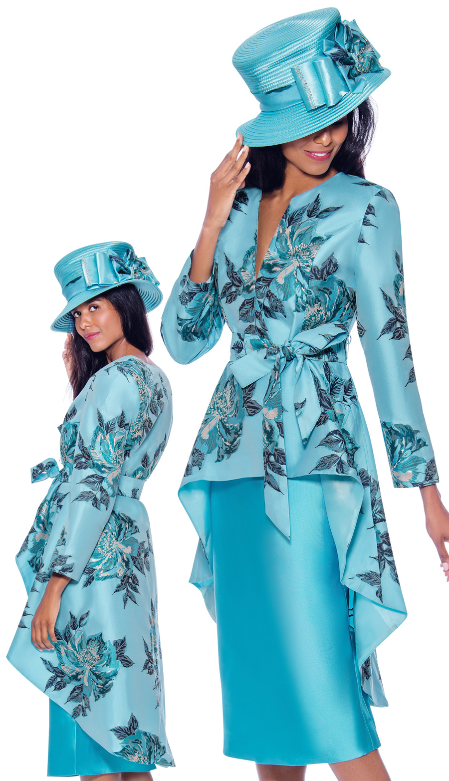 Beautiful Blue Church Dress Hat/by G. M. I. GMI 400992-BRWN-H-IH Church Hat main image 2