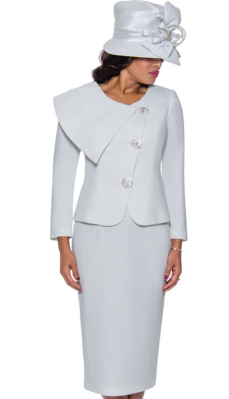 Elegant Church Suit 9782 GMI-WHITE-Hat