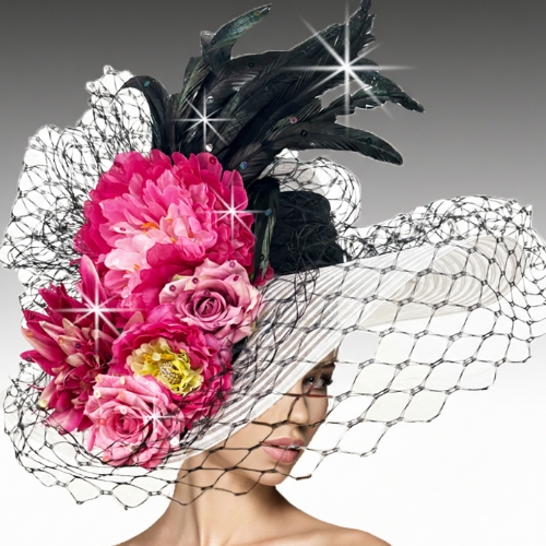 Church Hat3467 ABIGAIL-WHITE-PINK 