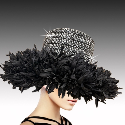 Church Hat 3490 ANEMONE-BLACK