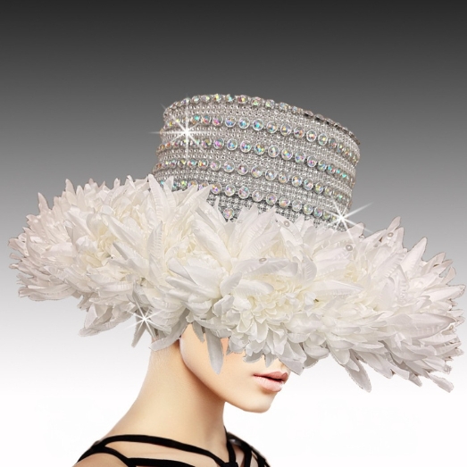 Church Hat 3490 ANEMONE-WHITE