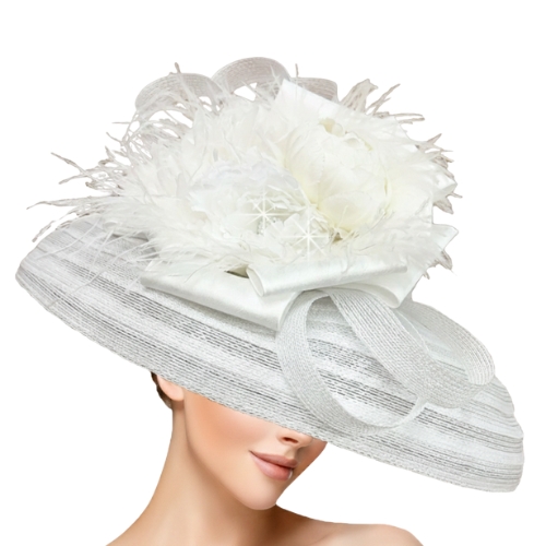 Church Hat 3506 PERGOLA Floral Derby Hat WHITE