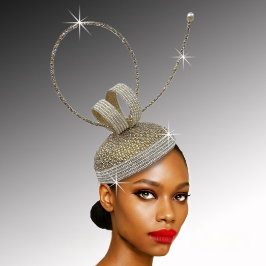 FA3460 LEONARDO-Gold Church Fascinator