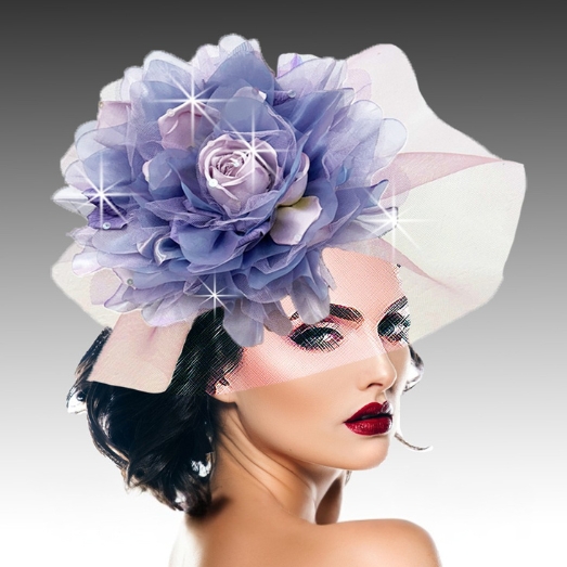 FA3483 POSY-Lilac- Church Fascinator