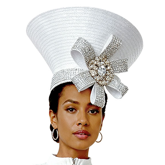 Donna Vinci H13460-WHT-QS Church Hat