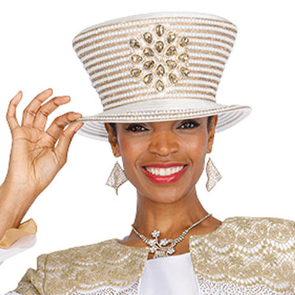 Champagne Italy H6102-WHTG-QS Church Hat