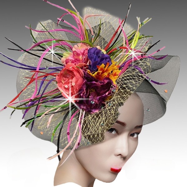 2311 Georgina-BB ( Headband Fascinator With Delicate Fall Flora And Feathers )