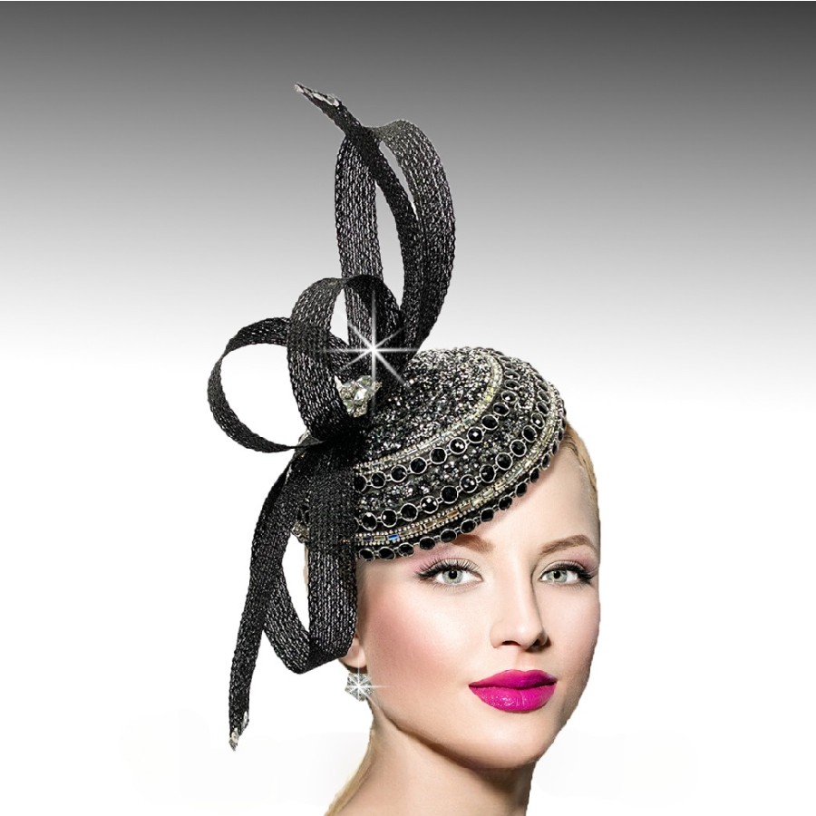 FA2731 SHONDA-BLK ( Jewel Headband Fascinator )