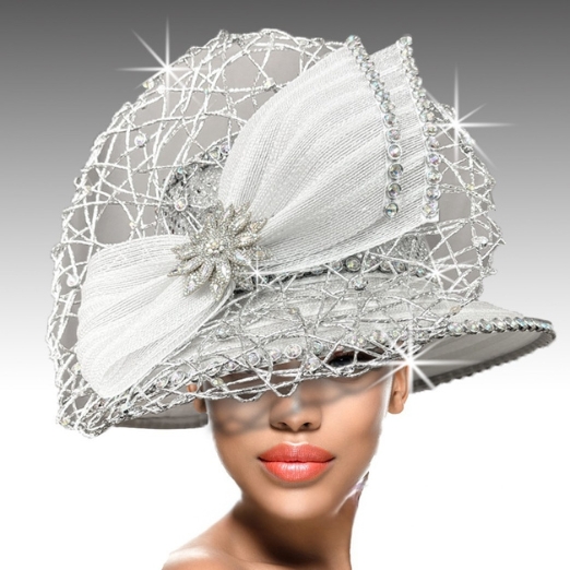 Church Hat 3393B The Web White-Silver 