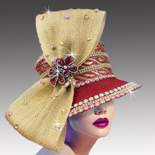 Church Hat 3397 CANTERBURY-RED-GOLD