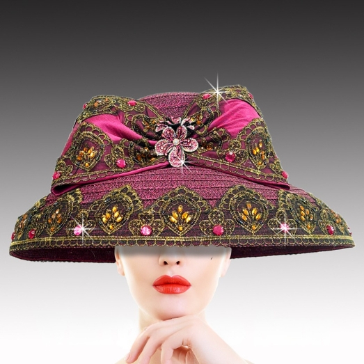 Church Hat 3405 AUDREY-Raspberry