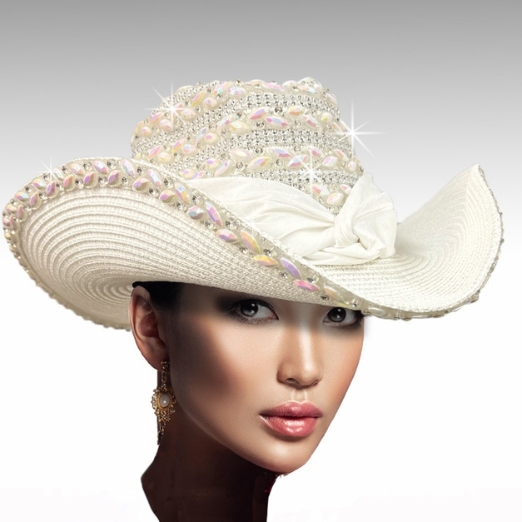Church Hat SC3408B  BOOTS-N-BLING-WHITE AB