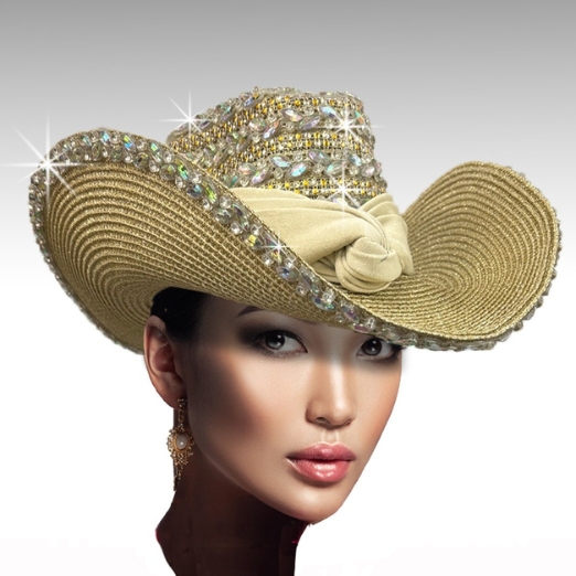 Church Hat SC3408 BOOTS-N-BLING-DARK-GOLD AB