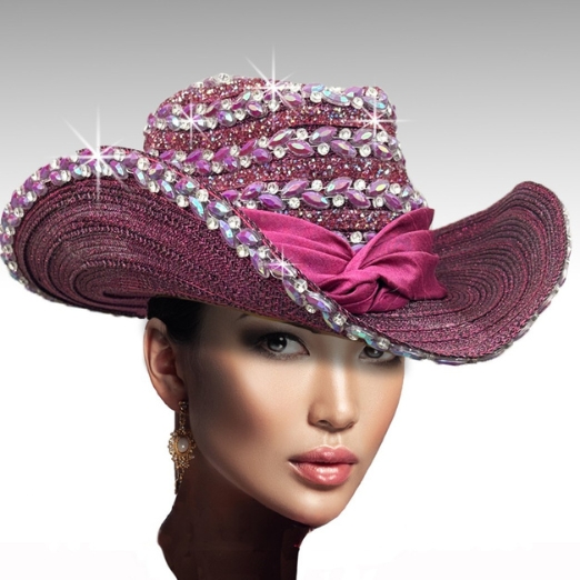Church Hat SC3408 BOOTS-N-BLING-BERRY AB