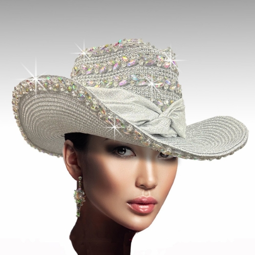 Church Hat SC3408 BOOTS-N-BLING-SILVER AB