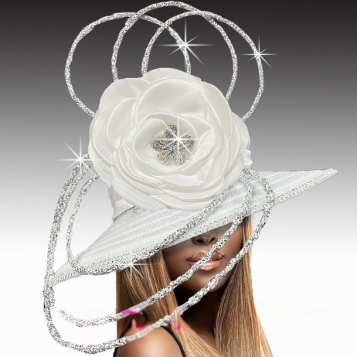 Church Hat  3419 HULA HOOP-WHITE