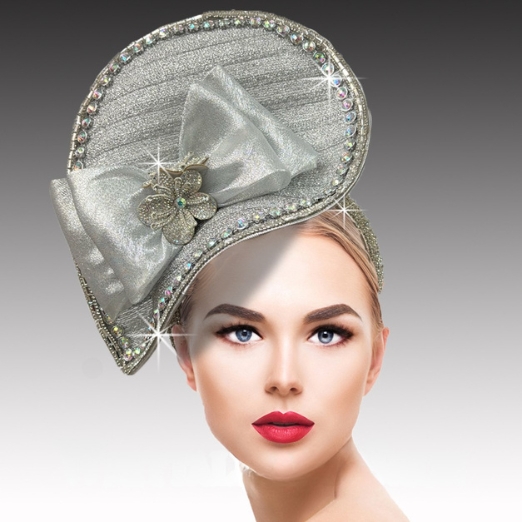 FA3422 Marguerite-Silver Church Fascinator