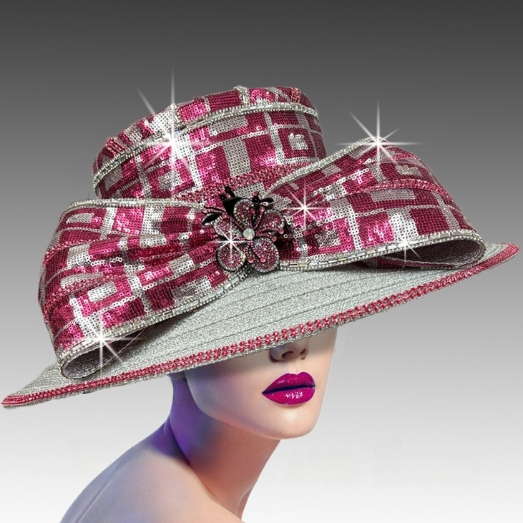 Church Hat 3423 LILY-Silver-Fuchsia
