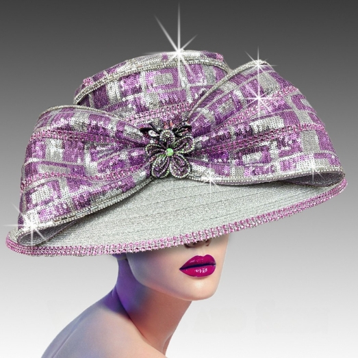 Church Hat 3423 LILY-Silver-lilac