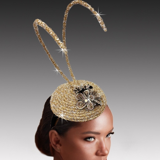 FA3427 CRICKET-GOLD Church Fascinator
