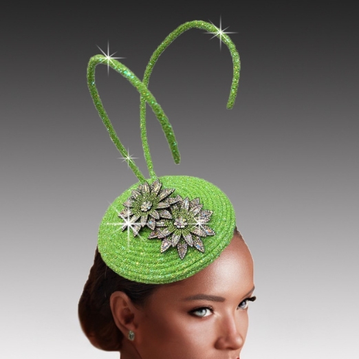  FA3427 CRICKET-LIME Church Fascinator