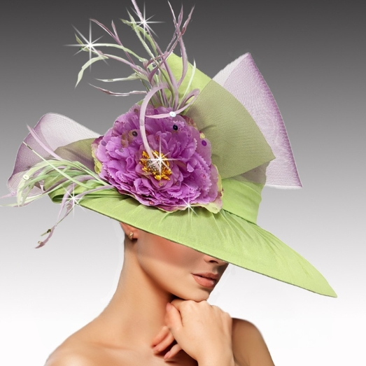 Church Hat 3465 BALMORAL-LIME-LILAC