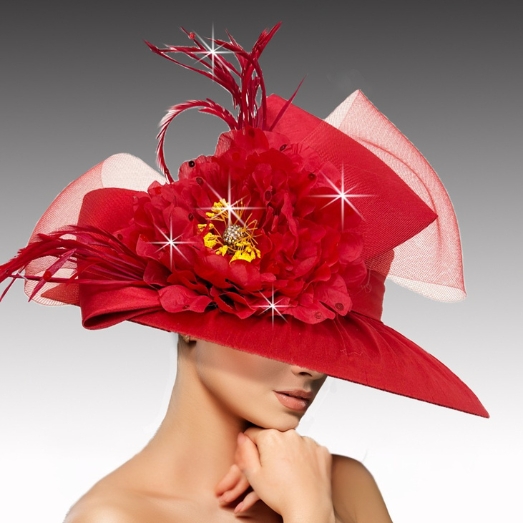 Church Hat 3465 BALMORAL-LIME-RED