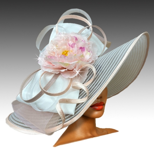 Church Hat 3470 GATSBY- White-Pink