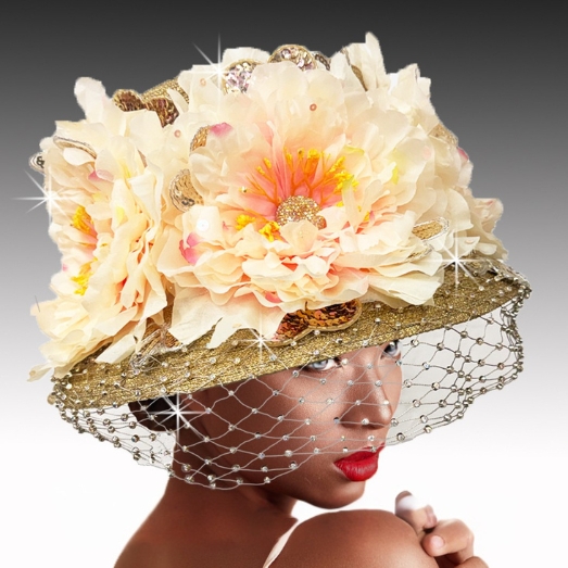 3494 CAPRICE-GOLD-COMB Church Hat