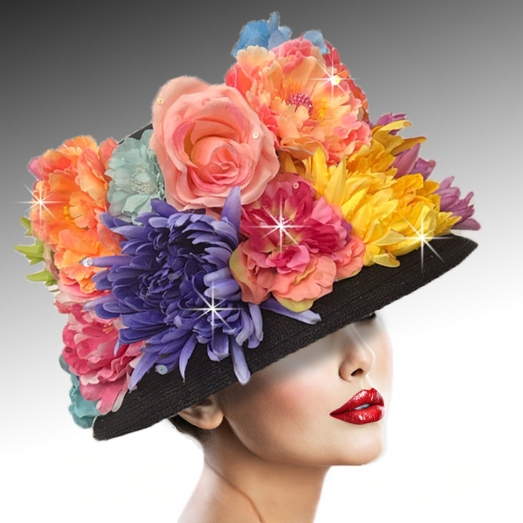 Church Hat 3495-MULTI-FLOWER
