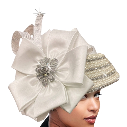 Church Hat 3508- Benjo Retro Pearl Hat-WHITE