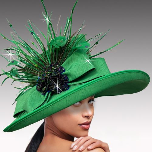 Church Hat 3512-Emerald (The Plaza Large brim)