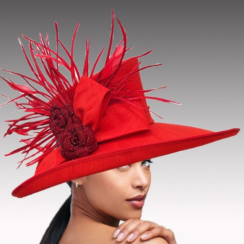 Church Hat 3512-Red (The Plaza Large brim)