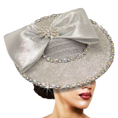 Church Hat 3515 SUNDIAL metallic pillbox-Silver