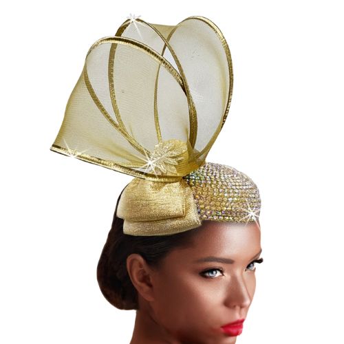 Church Hat FA3529-GOLD (Reindeer Fascinator)