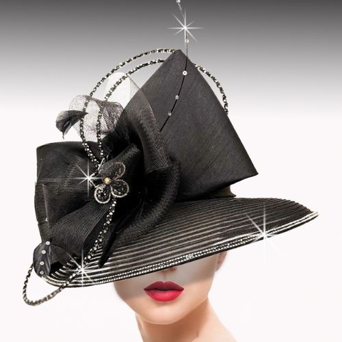 Church Hat 3531-Black (Lois Illusion Brim)