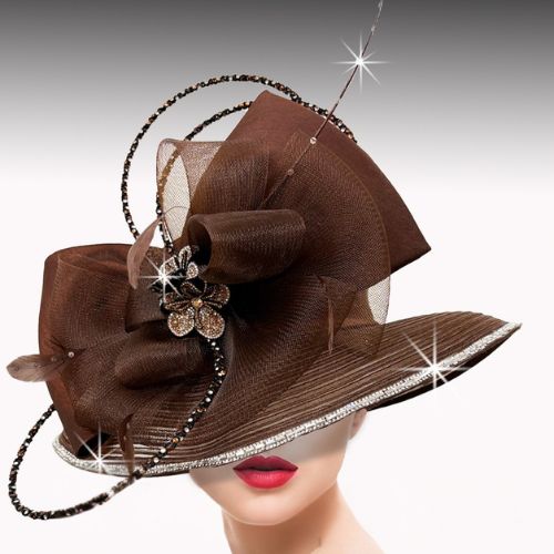 Church Hat 3531-Brown (Lois Illusion Brim)